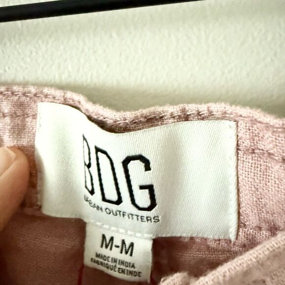 NWT BDG Cotton Linen Blend Drawstring Shorts in Pink - Size M - Picture 6 of 8